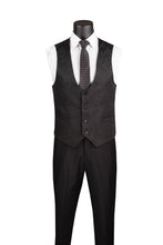 Load image into Gallery viewer, Slim Fit Tuxedo 3 Piece with Jacquard Pattern in Black