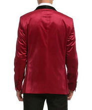 Load image into Gallery viewer, Enzo Burgundy Velvet Slim Fit Shawl Lapel Tuxedo Men's Blazer - Ferrecci USA