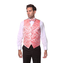 Load image into Gallery viewer, Ferrecci Mens Coral Paisley Wedding Prom Grad Choir Band 4pc Vest Set - Ferrecci USA