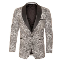 Load image into Gallery viewer, Ash Black and White Snake Skin Tuxedo Blazer - Ferrecci USA