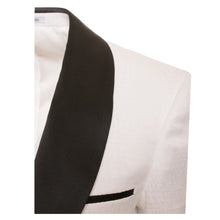 Load image into Gallery viewer, Ash All White Snake Skin Tuxedo Blazer - Ferrecci USA