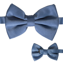Load image into Gallery viewer, Axis Navy Blue Adjustable Satin Bowtie - Ferrecci USA