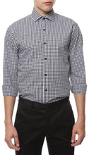 Load image into Gallery viewer, Black Gingham Check Slim Fit Shirt - Ferrecci USA