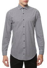 Load image into Gallery viewer, Black Gingham Check Slim Fit Shirt - Ferrecci USA