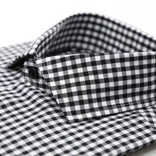 Load image into Gallery viewer, Black Gingham Check Slim Fit Shirt - Ferrecci USA