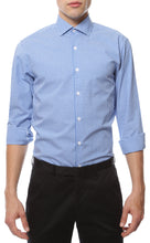 Load image into Gallery viewer, Blue Gingham Check Dress Shirt - Slim Fit - Ferrecci USA