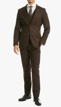 Load image into Gallery viewer, Bradford Cognac Slim Fit 3 Piece Tweed Suit - Ferrecci USA