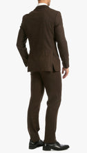 Load image into Gallery viewer, Bradford Cognac Slim Fit 3 Piece Tweed Suit - Ferrecci USA