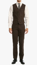Load image into Gallery viewer, Bradford Cognac Slim Fit 3 Piece Tweed Suit - Ferrecci USA