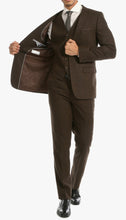 Load image into Gallery viewer, Bradford Cognac Slim Fit 3 Piece Tweed Suit - Ferrecci USA