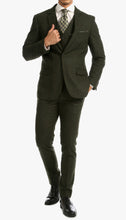 Load image into Gallery viewer, Bradford Hunter Green Slim Fit 3 Piece Tweed Suit - Ferrecci USA