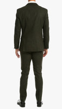 Load image into Gallery viewer, Bradford Hunter Green Slim Fit 3 Piece Tweed Suit - Ferrecci USA