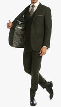 Load image into Gallery viewer, Bradford Hunter Green Slim Fit 3 Piece Tweed Suit - Ferrecci USA