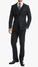 Load image into Gallery viewer, Bradford Navy Tweed With Slim Fit Suit With Five Button Vest - Ferrecci USA