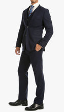 Load image into Gallery viewer, Bradford Navy Tweed With Slim Fit Suit With Five Button Vest - Ferrecci USA
