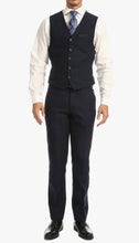 Load image into Gallery viewer, Bradford Navy Tweed With Slim Fit Suit With Five Button Vest - Ferrecci USA