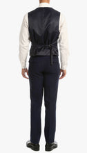 Load image into Gallery viewer, Bradford Navy Tweed With Slim Fit Suit With Five Button Vest - Ferrecci USA