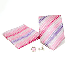 Load image into Gallery viewer, Men's Pink-Purple Boxy Geometric Design 4-pc Necktie Box Set - Ferrecci USA