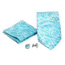 Load image into Gallery viewer, Men's Blue-Turquoise Organic Scattered Design 4-pc Necktie Box Set - Ferrecci USA