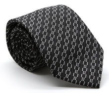 Load image into Gallery viewer, Mens Dads Classic Black Striped Pattern Business Casual Necktie & Hanky Set C-1 - Ferrecci USA