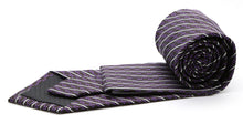 Load image into Gallery viewer, Mens Dads Classic Purple Striped Pattern Business Casual Necktie & Hanky Set C-5 - Ferrecci USA