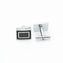 Load image into Gallery viewer, Silvertone Carboform Cuff Links With Jewelry Box - Ferrecci USA