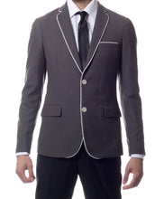 Load image into Gallery viewer, Capri Grey Ultra Slim Fit Knit Mens Blazer - Ferrecci USA