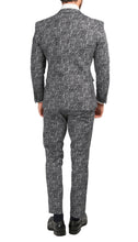 Load image into Gallery viewer, Men's Chicago Slim Fit Black & White Spotted Notch Lapel Suit - Ferrecci USA
