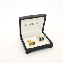 Load image into Gallery viewer, Goldtone Blue Cuff Links With Jewelry Box - Ferrecci USA