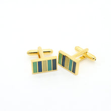 Load image into Gallery viewer, Goldtone Blue Cuff Links With Jewelry Box - Ferrecci USA