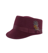 Load image into Gallery viewer, Modern Conductor Train Engineer Hat - Burgundy - Ferrecci USA