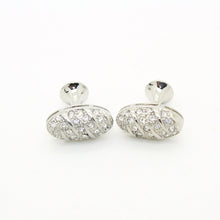 Load image into Gallery viewer, Silvertone Oval Crystal Gemstone Cuff Links With Jewelry Box - Ferrecci USA