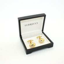 Load image into Gallery viewer, Goldtone Gemstone Cuff Links With Jewelry Box - Ferrecci USA