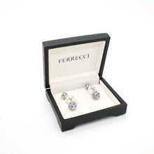 Load image into Gallery viewer, Silvertone Ball Gemstone Cuff Links With Jewelry Box - Ferrecci USA