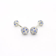 Load image into Gallery viewer, Silvertone Ball Gemstone Cuff Links With Jewelry Box - Ferrecci USA