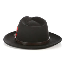 Load image into Gallery viewer, Crushable Black Fedora Hat with Leather Band - Ferrecci USA