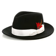 Load image into Gallery viewer, Crushable Fedora Hat in Black With White Band - Ferrecci USA