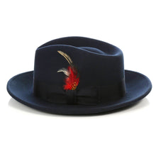 Load image into Gallery viewer, Crushable Fedora Hat in Navy - Ferrecci USA