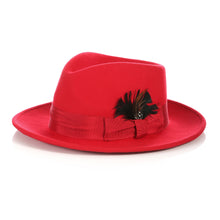 Load image into Gallery viewer, Crushable Red Fedora Hat - Ferrecci USA