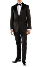 Load image into Gallery viewer, Black Slim Fit Peak Lapel 2pc Tuxedo - Crisp - Ferrecci USA