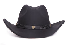 Load image into Gallery viewer, Black Crushable Wool Western Dakota Cowboy Hat - Ferrecci USA