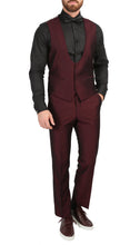 Load image into Gallery viewer, Mens Daxson Burgundy Slim Fit Shawl Collar 3pc Tuxedo - Ferrecci USA
