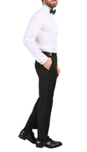 Load image into Gallery viewer, Debonair Black Slim Fit Peak Lapel 2 Piece Tuxedo Suit Set - Tux Blazer and Pants - Ferrecci USA