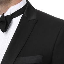 Load image into Gallery viewer, Debonair Black Slim Fit Peak Lapel 2 Piece Tuxedo Suit Set - Tux Blazer and Pants - Ferrecci USA
