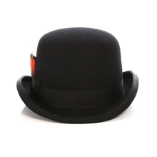 Load image into Gallery viewer, Premium Wool Black Derby Bowler Hat - Ferrecci USA