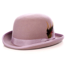 Load image into Gallery viewer, Premium Wool Lavender Derby Bowler Hat - Ferrecci USA