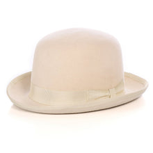 Load image into Gallery viewer, Premium Wool Off-White Derby Bowler Hat - Ferrecci USA