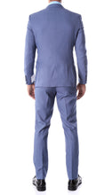 Load image into Gallery viewer, Detroit Blue Birdseye Peak Lapel 2 Piece  Slim Fit Suit - Ferrecci USA