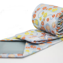 Load image into Gallery viewer, Mens Dads Classic Yellow Floral Pattern Business Casual Necktie & Hanky Set DF-2 - Ferrecci USA