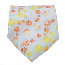 Load image into Gallery viewer, Mens Dads Classic Yellow Floral Pattern Business Casual Necktie & Hanky Set DF-2 - Ferrecci USA